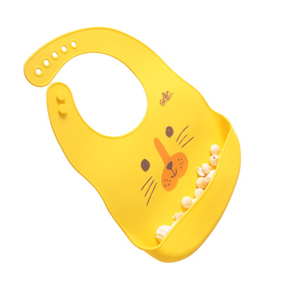 

Rikang baby bib saliva towel silicone waterproof bib RK-X4007 yellow