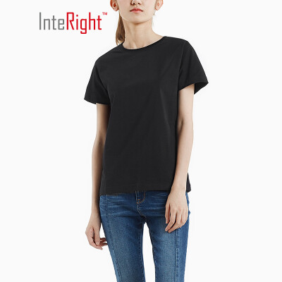 

INTERIGHT short-sleeved T-shirt female summer new round neck wild basic cotton T-shirt white