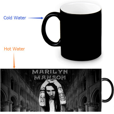 

Marilyn Manson 350ml12oz Heat Reveal Mug Color Change Coffee Cup Sensitive Morphing Mugs Magic Mug Milk Tea Cups