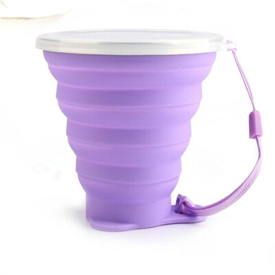 

Gagarin travel outdoor tourism folding cup portable retractable hand cup silicone large capacity water cup coffee cup movement mouth cup clove purple large