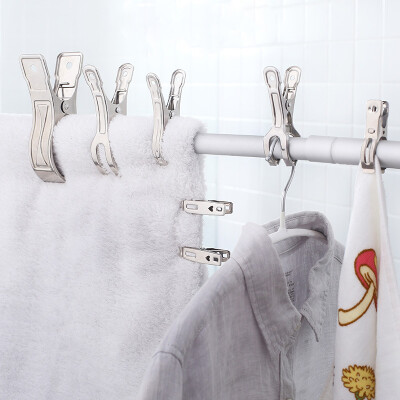 

Bingyou stainless steel large quilt big clip windproof clip clothes clothespin quilt clothes hanger clips clip small socks 14cm 4