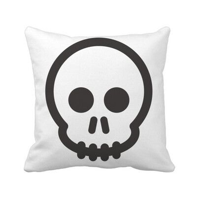 

Frank Black Skeleton Chat Emoji Square Throw Pillow Insert Cushion Cover Home Sofa Decor Gift