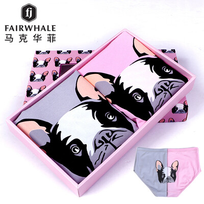 

Mark Huafei underwear ladies urban trend printing 50 modal ladies briefs 2 mixed color gift box XL