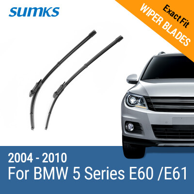 

SUMKS Wiper Blades for BMW 5 Series E39 /5 Series E60 / E61 24"& 23" / 26"& 22" Fit pinch tab Arms / Side Latch Arm 1995 to 2010