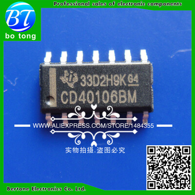 

100PCS free shipping CD40106 CD40106BM 40106 SOP-14 SMD CMOS Hex Schmitt Trigger IC