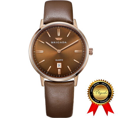 

BRIGADA Швейцарские часы для мужчин, Nice Business Casual Brown Мужские часы