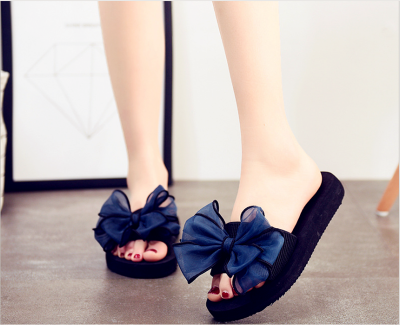 

Akane 2018 autumn flat shoes crystal shoes non-slip casual wear thick bottom sweet bow open toe flat shoes casual beach girls flat
