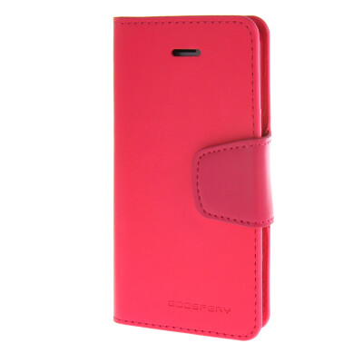 

MOONCASE чехол для iPhone 5G / 5S PU Leather Flip Wallet Card Slot Stand Back Cover Hot pink