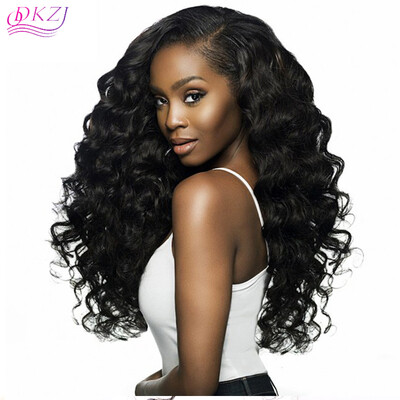 

QDKZJ Hair Brazilian Full Lace Human Hair Wigs For Black Women Remy Hair Loose Wave Wig With Baby Hair Natural Full
