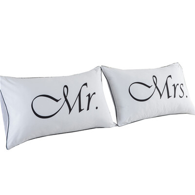 

iDouillet Microfiber Printed Pillowcases Set of 2 Wedding Engagement Marriage Valentines Couple Gift 19x29 inch Set of 2 White