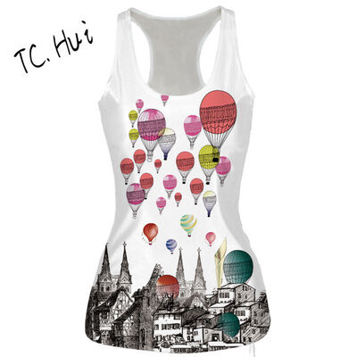 

2018 Europe&the new wild casual vests digital printing in the long section of the Slim vest