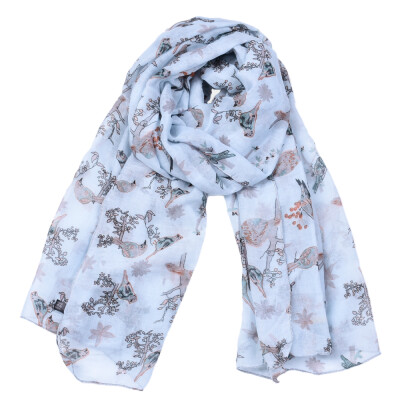 

Jeouly animals scarves women bird cachecol marcas ladies voile scarf sunscreen shawls blue hijab wraps Echarpes Foulard Femme