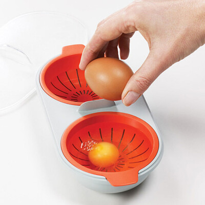 

Transhome 1Pcs Double Egg Cooker Poachers Mini Creative Tableware Microwave Steamer Egg Tools Kitchen Tools Gadgets Accessories
