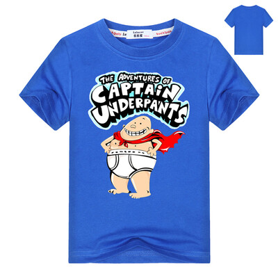 

Captain Underpants Boys 'Short Sleeve T-Shirt Kids Cartoon Superman Одежда Летние хлопковые топы и тройники для девочек Мальчики К