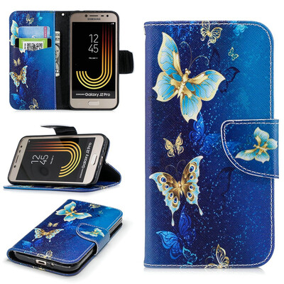 

BEFOSPEY Painting PU LeatherSoft TPU Card Slot Stand Wallet Case For Samsung Galaxy J2 Pro2018 J2201850"