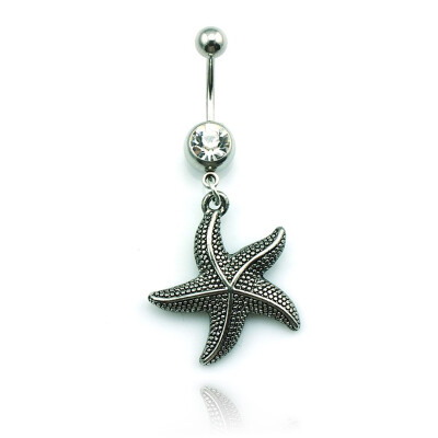 

Hot Sale Pentagram Starfish Bellybutton Women Body Piercing Rings Ombligo Jewelry Anti Allergic Material Medical Needle Navel