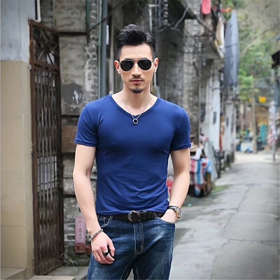 

Men V-neck Summer Short Sleeve T Shirt