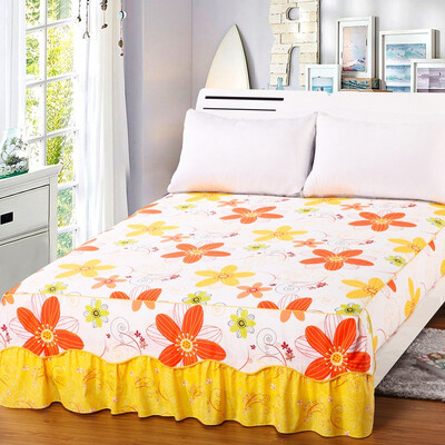 

Ай Вэй текстильной постельные принадлежности хлопок саржа печать простой и легко моется, в американском стиле кровать юбка 1,5 м Double Star маржа 150 * 200CM