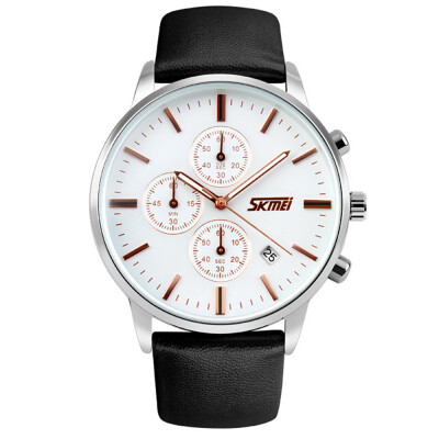 

SKMEI 9103 Lovers Genuine Leather Strap Date Auto Mode Casual Date Auto Men and Women Watches