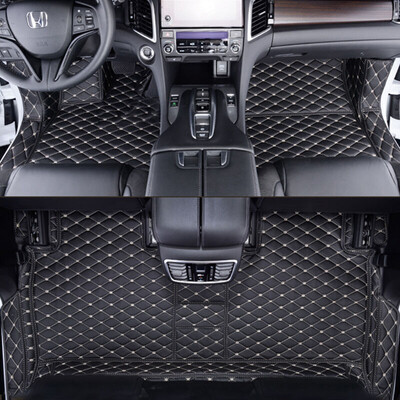 

Huashi Honda Crown Road mats all surrounded by leather mats three-dimensional foot mat four seasons universal car mats crown road modification special standard models - sports black