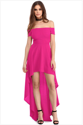 

High Low Hem Off Shoulder Party Dress
