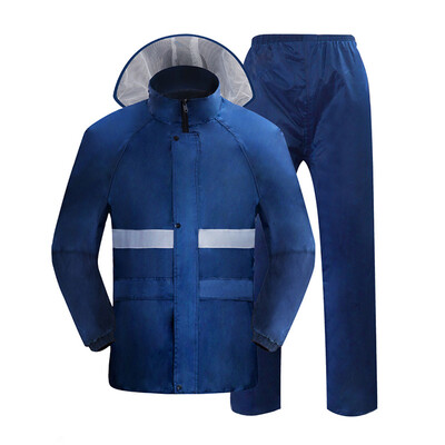 

Yuhang YUHANG self-operated double-layer luminous type split adult men&women set raincoat rain pants poncho big hat XXL blue