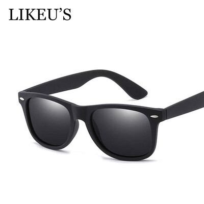 

Классические мужские квадратные поляризованные солнцезащитные очки Vintage Rubber Black Frame Fishing Вождение очки Солнцезащитные очки