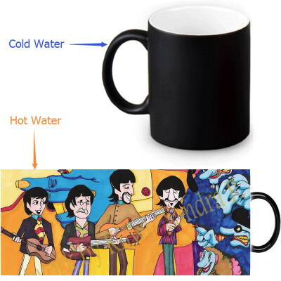 

The Beatles Yellow Submarine 350ml/12oz Heat Reveal Mug Color Change Coffee Cup Sensitive Morphing Mugs Magic Mug Milk Tea Cups