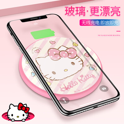 

Hello Kitty Apple x wireless charger iPhone88plus mobile phone fast charge Samsung S9S8S7edge universal charging base heart-shaped Katie
