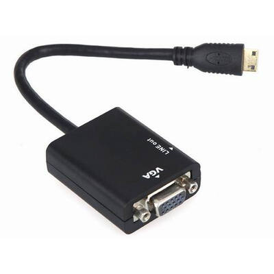 

Huayuan 1080P Mini HDMI Male to VGA Female Cable Video Converter Adapter HD Conversion Cable with Audio Output