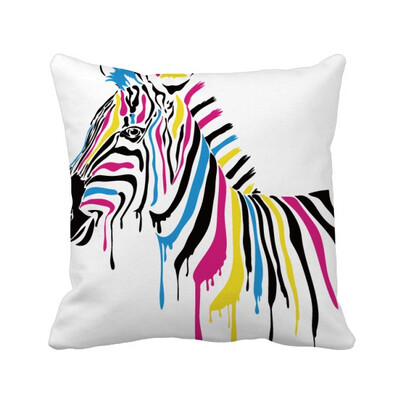 

зебра животное радуга цветов площадь бросить подушку включить подушки покрытия дома диван декор подарок