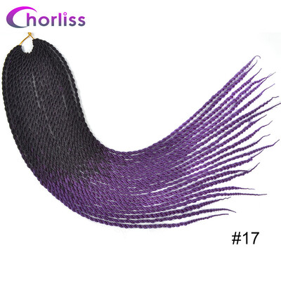 

Chorliss 24"Soft Crochet Braids Synthetic Hair Braiding Hair Senegalese Twist Kanekalon Hair Extenstion Mint Green Black Brown