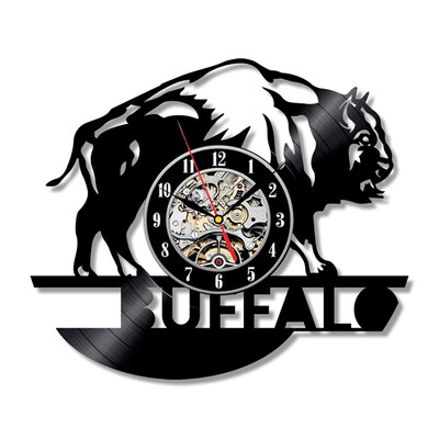 

Creative 3D Animal Buffalo Design Wall Art Vinyl Wall Clock House Decoration Personalized Gifts