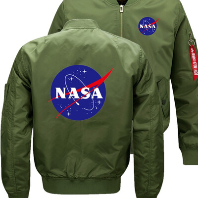 

NASA Space Administration Bomber Flight Flying Jacket Winter thicken Warm Zipper Men Jackets Anime Mens Casual Coat