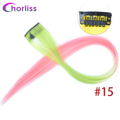 

Chorliss Clip In Hair Extensions 50Cm 20 Inch Long Colorful One Piece Synthetic Straight Fake Hair one Tone Pink Purple Blue