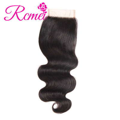

Rcmei Hot sale 8A hair Peruvian Body Wave Hair Bundles With Lace Closure MiddleFree Three Part 3 Bundles Weave With Closrue