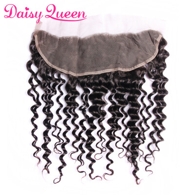 

Malaysian Deep Wave Lace Frontal Closure 100 Remy Human Hair 13X4 Swiss Lace Natural Color Free Shipping 8-20 Inch