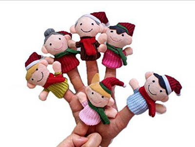 

MyMei Christmas Finger Puppets 6pcsset Merry Christmas Finger plush toys family dolls