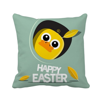 

Happy Easter Festival Yellow Chicken Culture Square Throw Pillow Insert Cushion Cover Home Sofa Decor Gift