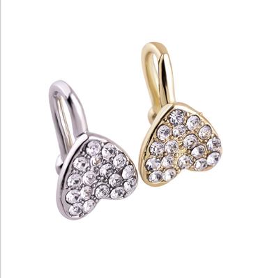 

5PCS men and women stainless steel perforated corner diamond heart-shaped new nose ring nose body clavicle ring nose jewelry