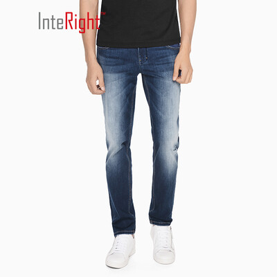 

INTERIGHT jeans male fit slim fit quick dry hole jeans in blue 30M