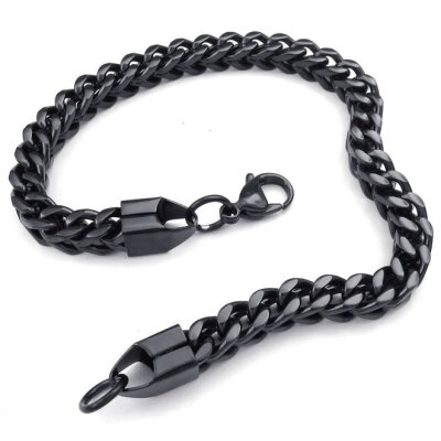 

Hpolw Mens black Stainless Steel Lobster clasp Bracelet and Biker Spiral shape deft design Bracelets