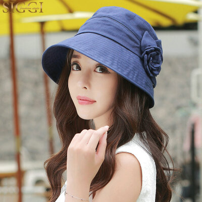 

Siggi SI89314 hat female summer Korean version of the tide foldable visor elegant sunscreen UV protection sun hat navy 57CM