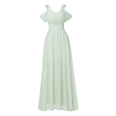 

CAZDZY Плиссированное Шифоновое Длинное вечернее платье - V образный воротник