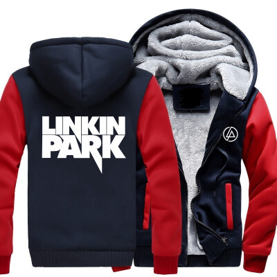 

2018 New hot Linkin Park print Hooded hoodies 2017 new man autumn winter long thick sweatshirt size