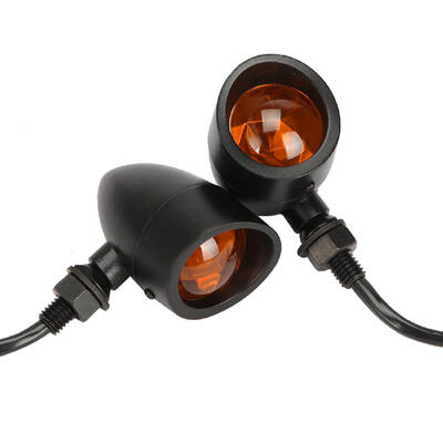 

2PCS Motorcycle Universal Turn Signals Bulbs Amber Lens Front Rear Lights Heavy Duty Black Metal Housing
