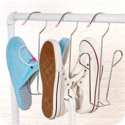 

Bingyou stainless steel drying shoe rack balcony shoe rack drying shoes hanging shoes hanging shoe rack hook 3 Pack