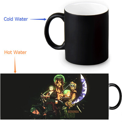 

One Piece Zoro 350ml12oz Heat Reveal Mug Color Change Coffee Cup Sensitive Morphing Mugs Magic Mug Milk Tea Cups