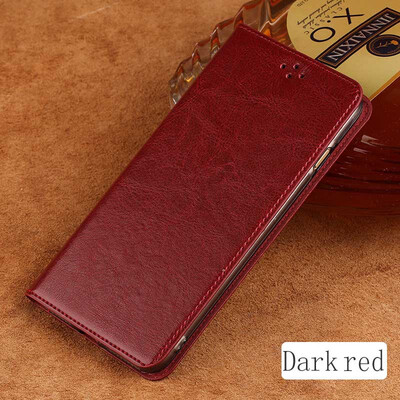 

Genuine Leather flip Case For Samsung S6 S7 S8 Plus Note 8 Oil wax Leather Suture Phone Cover
