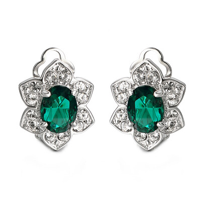 

Yoursfs Crystal Women Clip On Earrings 18K Plated Fashion Jewelry Unique Cocktail CZ Earrings Gift